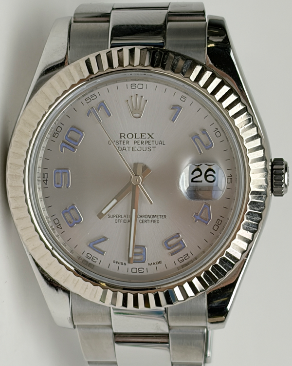 2010 Rolex Datejust II 41MM Ice Blue Dial Oyster Bracelet (116334)
