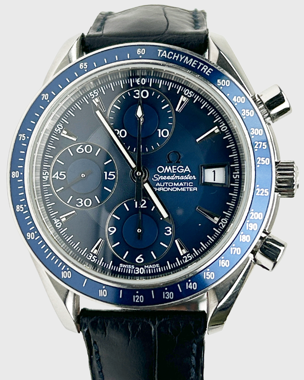 Omega Speedmaster Date 40MM Blue Dial Leather Strap (3212.80.00)