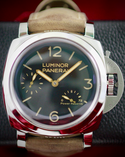 2017 Panerai Luminor Marina 1950 3 Days 47MM Black Dial Leather Strap (PAM00423)