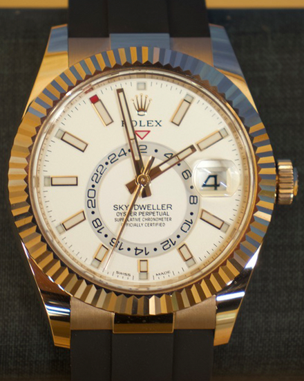 2022 Rolex Sky-Dweller 42MM White Dial Rubber Strap (326235)