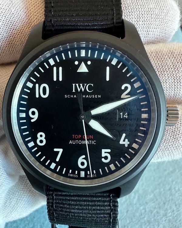 2024 IWC Schaffhausen Pilot "Top Gun" 41MM Black Dial Textile Strap (IW326906)