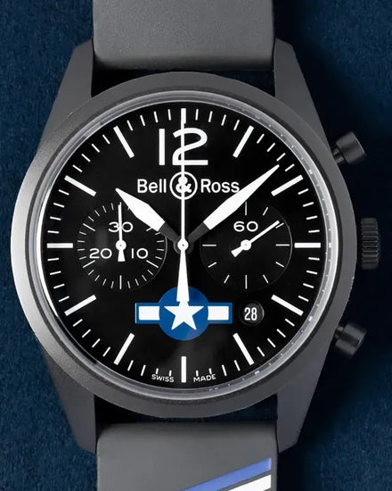 Bell & Ross BR 126 "Insignia Air Force" 41MM Black Dial Rubber Strap (BR126-94-SC-18923)