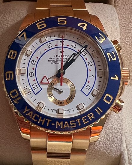 2014 Rolex Yacht-Master II 44MM White Dial Yellow Gold Oyster Bracelet (116688)