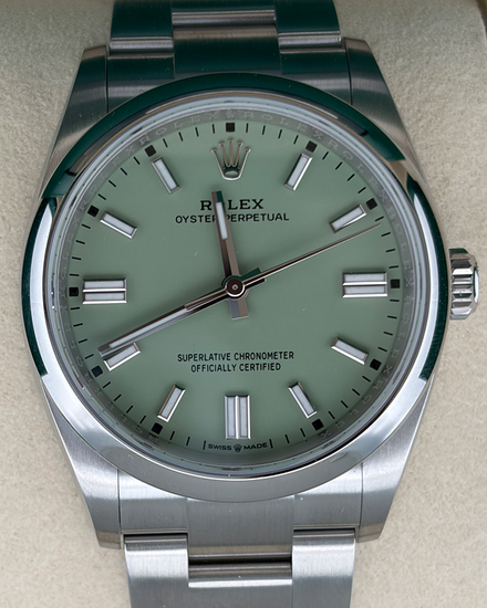2025 Rolex Oyster Perpetual 36MM Pistachio Dial Oyster Bracelet (126000)