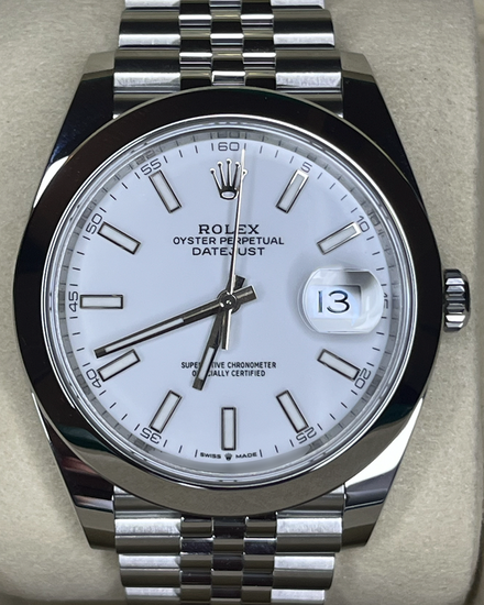2025 Rolex Datejust 41MM White Dial Jubilee Bracelet (126300)