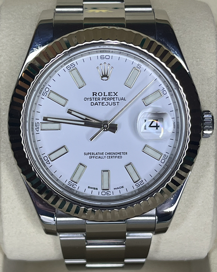 Rolex Datejust II 41MM White Dial Oyster Bracelet (116334)