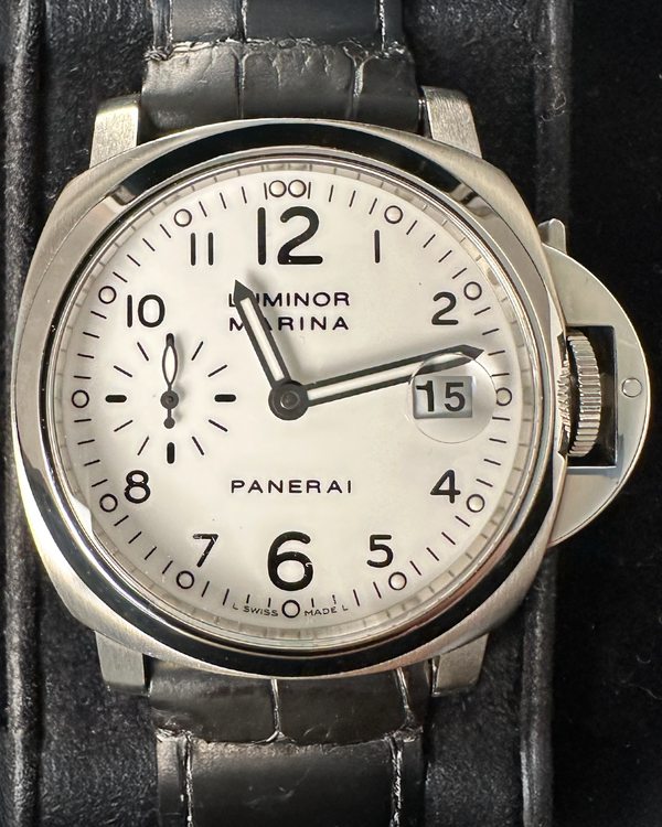 2005 Panerai Luminor Marina 40MM White Dial Leather Strap (PAM00049)