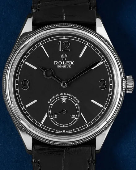 2024 Rolex 1908 39MM Black Dial Leather Strap (52509)