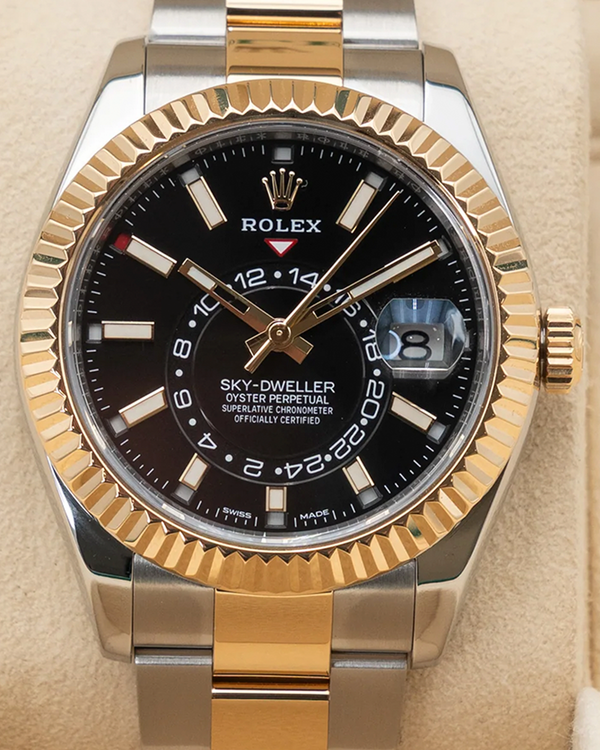 2020 Rolex Sky-Dweller 42MM Black Dial Two-Tone Oyster Bracelet (326933)