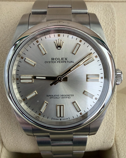 2022 Rolex Oyster Perpetual 41MM Silver Dial Oyster Bracelet (124300)