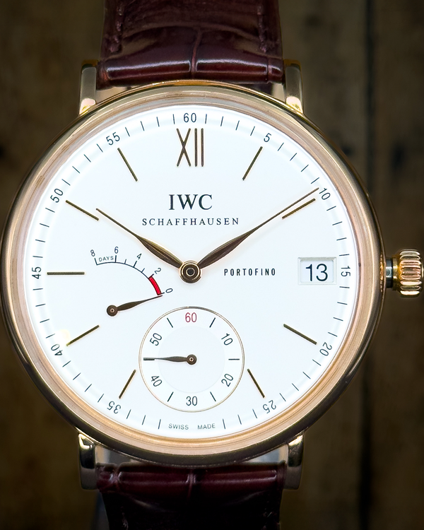 2016 IWC Schaffhausen Portofino Hand-Wound 8 Days 45MM Silver Dial Leather Strap (IW510107)
