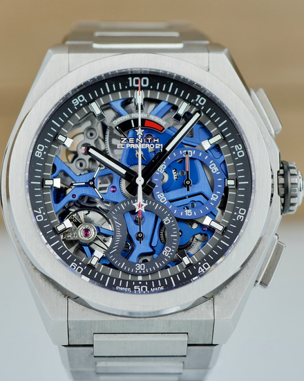 2022 Zenith Defy El Primero 44MM Skeleton Dial Titanium Bracelet (95.9002.9004/78.M9000)