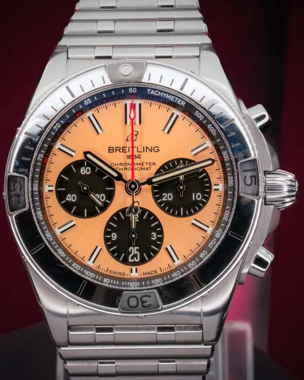 2021 Breitling Chronomat B01 42MM Copper Dial Steel Bracelet (AB0134101K1A1)