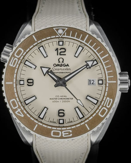 2024 Omega Seamaster Planet Ocean 600M 43.5MM Beige Dial Rubber Strap (215.32.44.21.09.001)