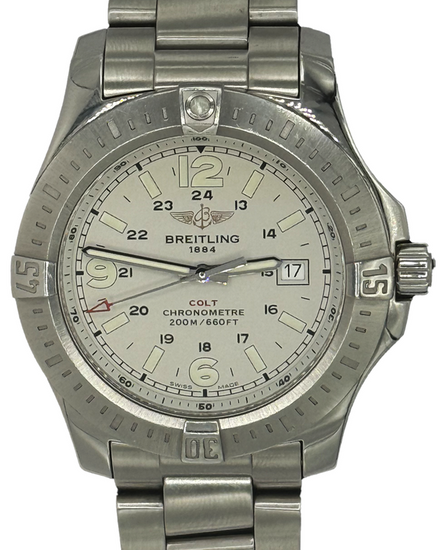 2017 Breitling Colt 44MM Quartz White Dial Steel Bracelet (A7438811/G792)