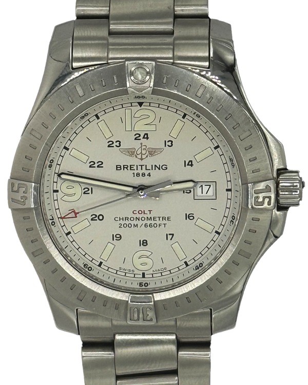 2017 Breitling Colt 44MM Quartz White Dial Steel Bracelet (A7438811/G792)