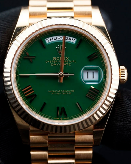 2024 Rolex Day-Date 40MM Green Dial Yellow Gold President Bracelet (228238)