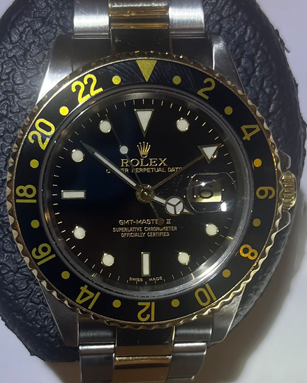 1998 Rolex GMT-Master II 40MM Black Dial Two-Tone Oyster Bracelet (116713)