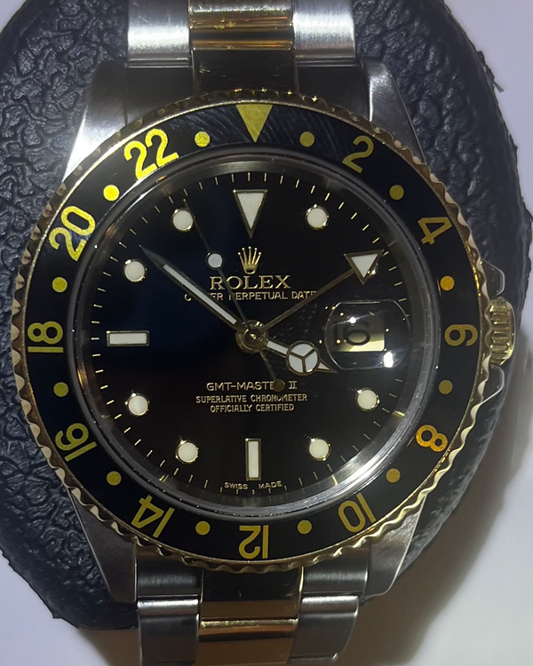 1998 Rolex GMT-Master II 40MM Black Dial Two-Tone Oyster Bracelet (116713)