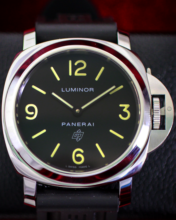 2018 Panerai Luminor Base Logo 44MM Black Dial Rubber Strap (PAM01000)