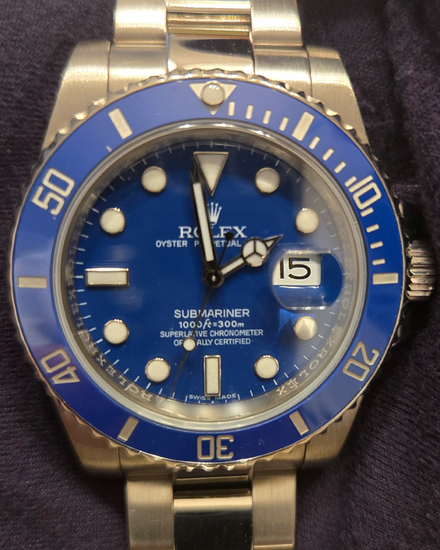 Rolex Submariner Date "Smurf" 40MM Blue Dial White Gold Oyster Bracelet (116619LB)