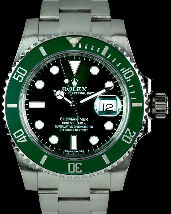 2015 Rolex Submariner Date "Hulk" 40MM Green Dial Oyster Bracelet (116610LV)