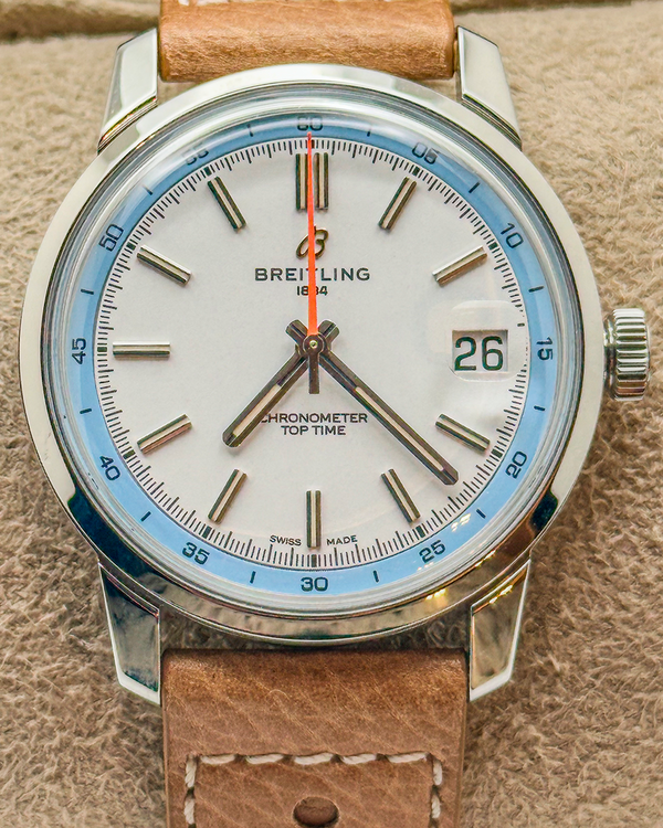 2025 Breitling Top Time B31 38MM White Dial Leather Strap (AB3113281A1X1)