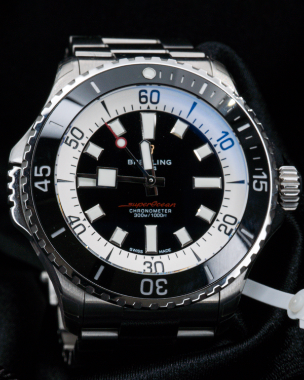 2022 Breitling Superocean 46MM Black Dial Steel Bracelet (A17378)