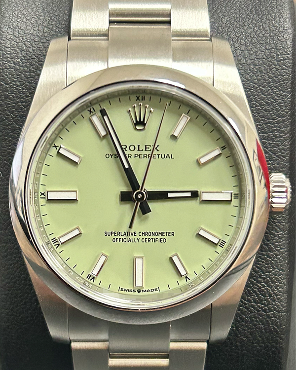 2025 Rolex Oyster Perpetual 34MM Pistachio Dial Oyster Bracelet (124200)
