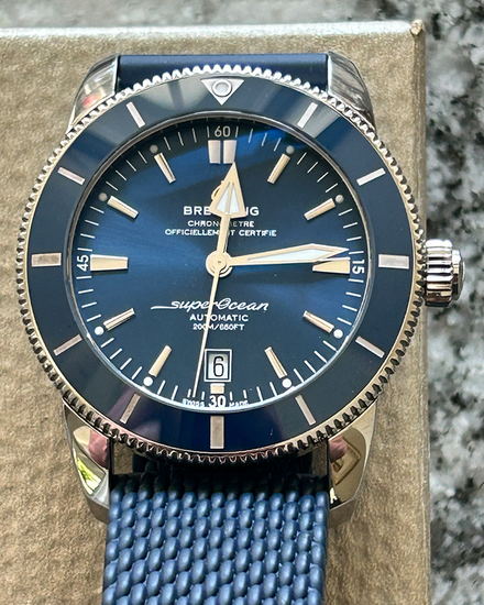 Breitling Superocean Heritage II 46MM Blue Dial Rubber Strap (AB2020161C1A1)