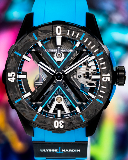 2024 Ulysse Nardin Diver X Azure 44MM Skeleton Dial Rubber Strap (3723-170-2B)