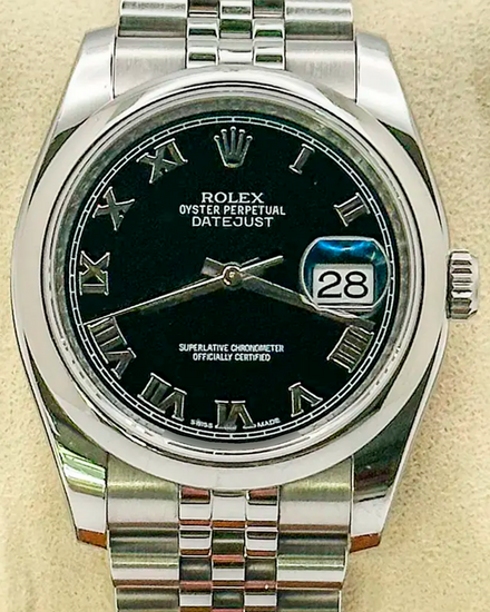 2012 Rolex Datejust 36MM Black Dial Jubilee Bracelet (116200)