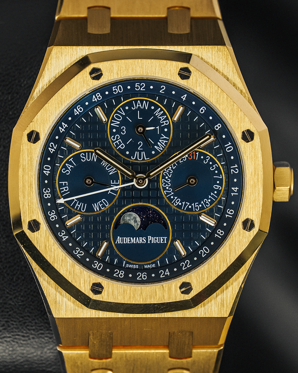 2019 Audemars Piguet Royal Oak Perpetual Calendar 41MM Blue Dial Yellow Gold Bracelet (26574BA)