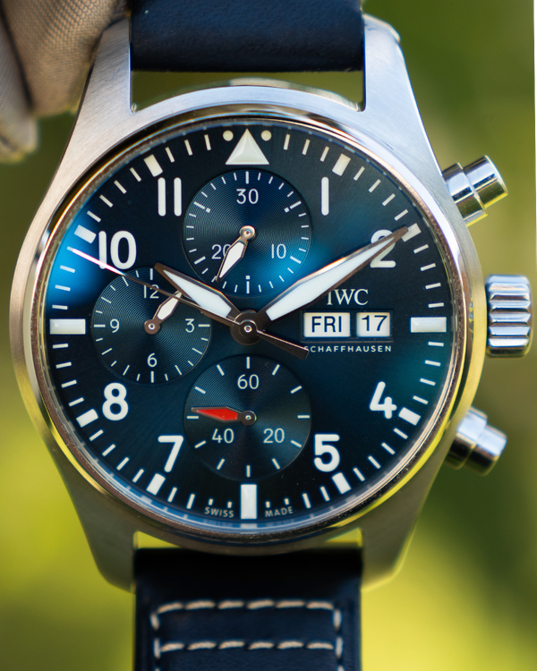 2024 IWC Schaffhausen Pilot Chronograph 41MM Blue Dial Leather Strap (IW388101)