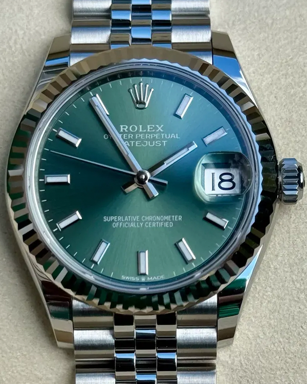 2025 Rolex Datejust 31MM Green Dial Jubilee Bracelet (278274)