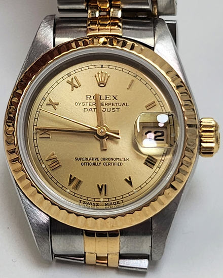 Rolex Lady-Datejust 26MM Champagne Dial Two-Tone Jubilee Bracelet (69173)