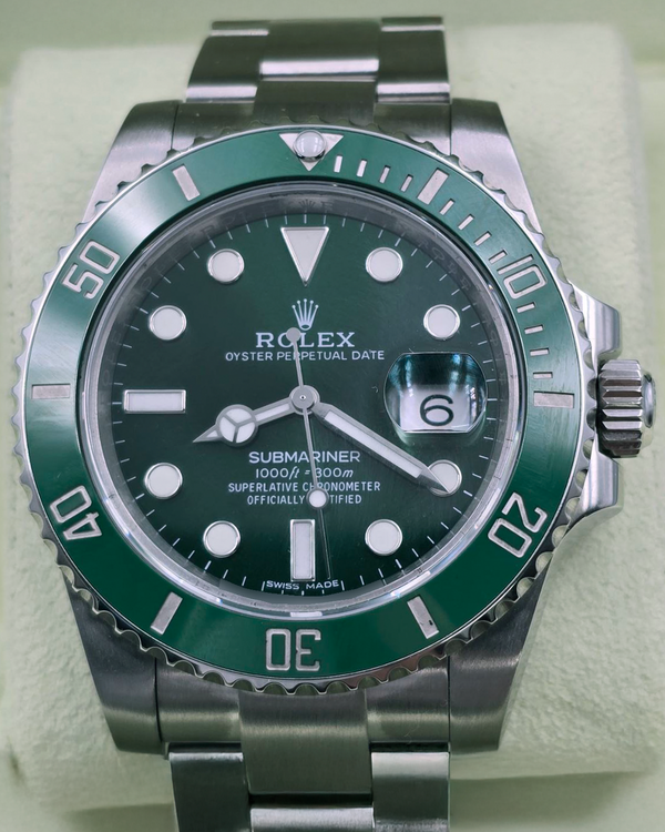 2013 Rolex Submariner Date "Hulk" 40MM Green Dial Oyster Bracelet (116610LV)