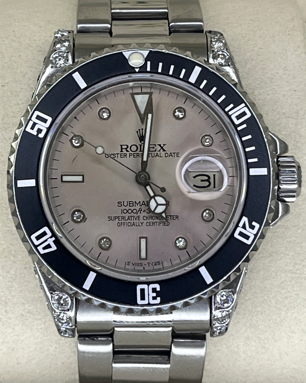 Rolex Submariner Date 40MM Aftermarket Silver Dial Oyster Bracelet (16800)