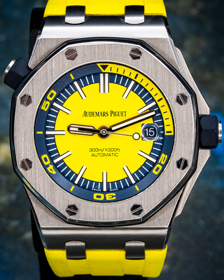 2017 Audemars Piguet Royal Oak Offshore Diver 42MM Yellow Dial Rubber Strap (15710ST.OO.A051CA.01)