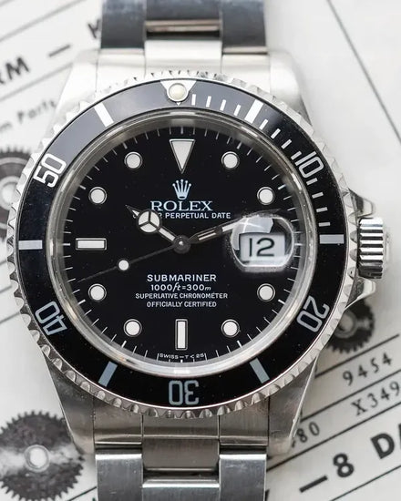 1995 (W Serial) Rolex Submariner Date 40MM Black Dial Oyster Bracelet (16610)