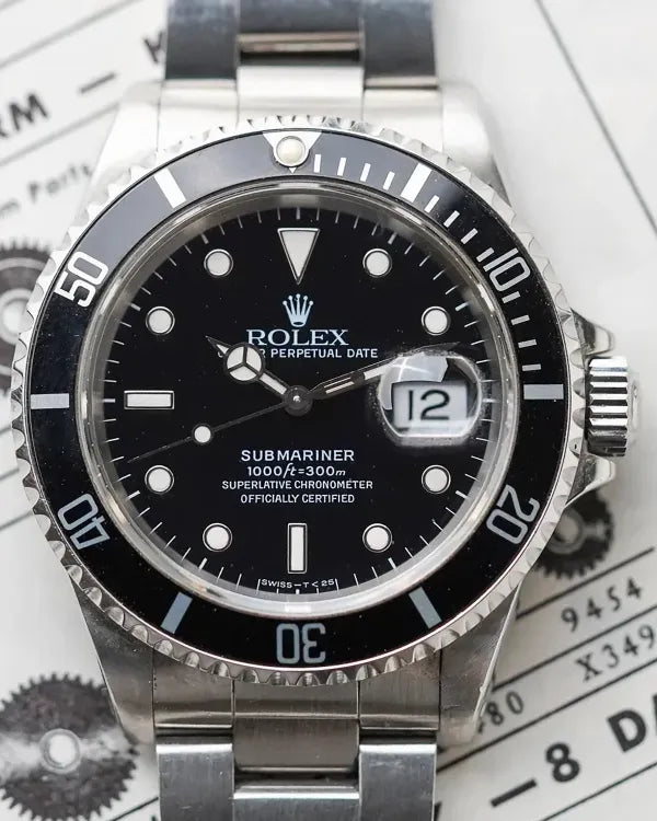 1995 (W Serial) Rolex Submariner Date 40MM Black Dial Oyster Bracelet (16610)