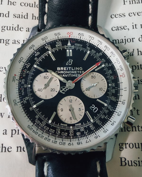 Breitling Navitimer B01 43MM Black Dial Leather Strap (AB0121211B1X1)