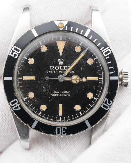 1957 Rolex Submariner No-Date 37MM Black Dial Steel Bracelet (6536-1)
