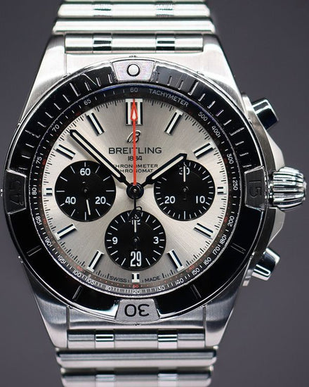 2023 Breitling Chronomat B01 "Panda" 42MM Silver Dial Steel Bracelet (AB0134)