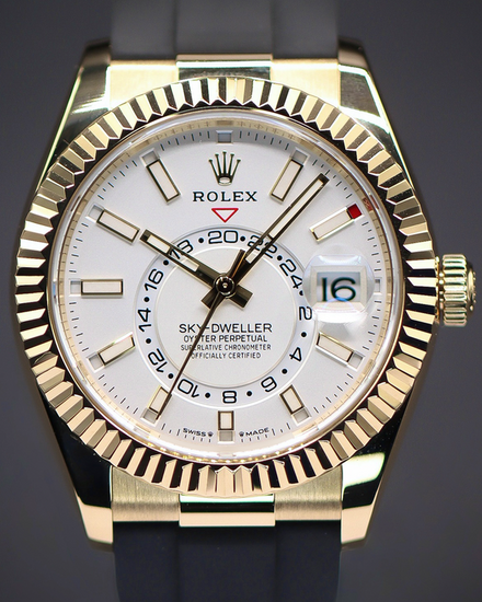 2024 Rolex Sky-Dweller 42MM White Dial Rubber Strap (336238)