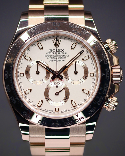 2019 Rolex Cosmograph Daytona 40MM Ivory Dial Rose Gold Oyster Bracelet (116505)