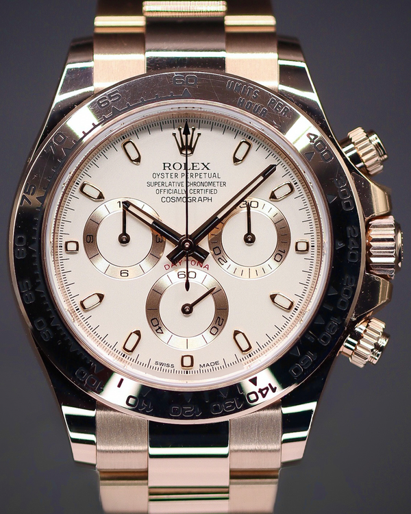 2019 Rolex Cosmograph Daytona 40MM Ivory Dial Rose Gold Oyster Bracelet (116505)