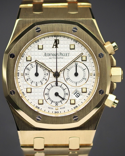 2006 Audemars Piguet Royal Oak Chronograph 39MM White Dial Yellow Gold Bracelet (25960BA.OO.1185BA.01)