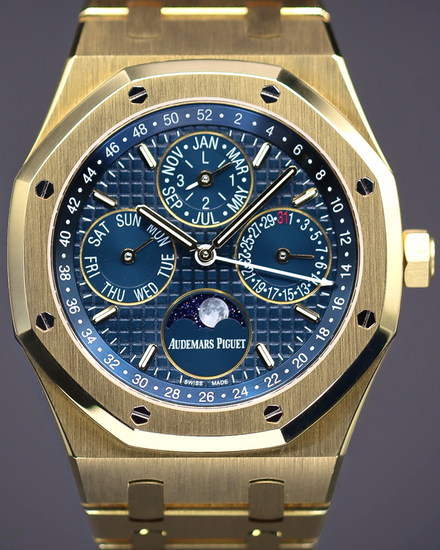 2016 Audemars Piguet Royal Oak Perpetual Calendar 41MM Blue Dial Yellow Gold Bracelet (26574BA.OO.1220BA.01)