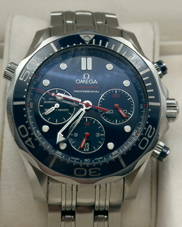 2014 Omega Seamaster Diver 300M 44MM Blue Dial Steel Bracelet (212.30.44.50.03.001)